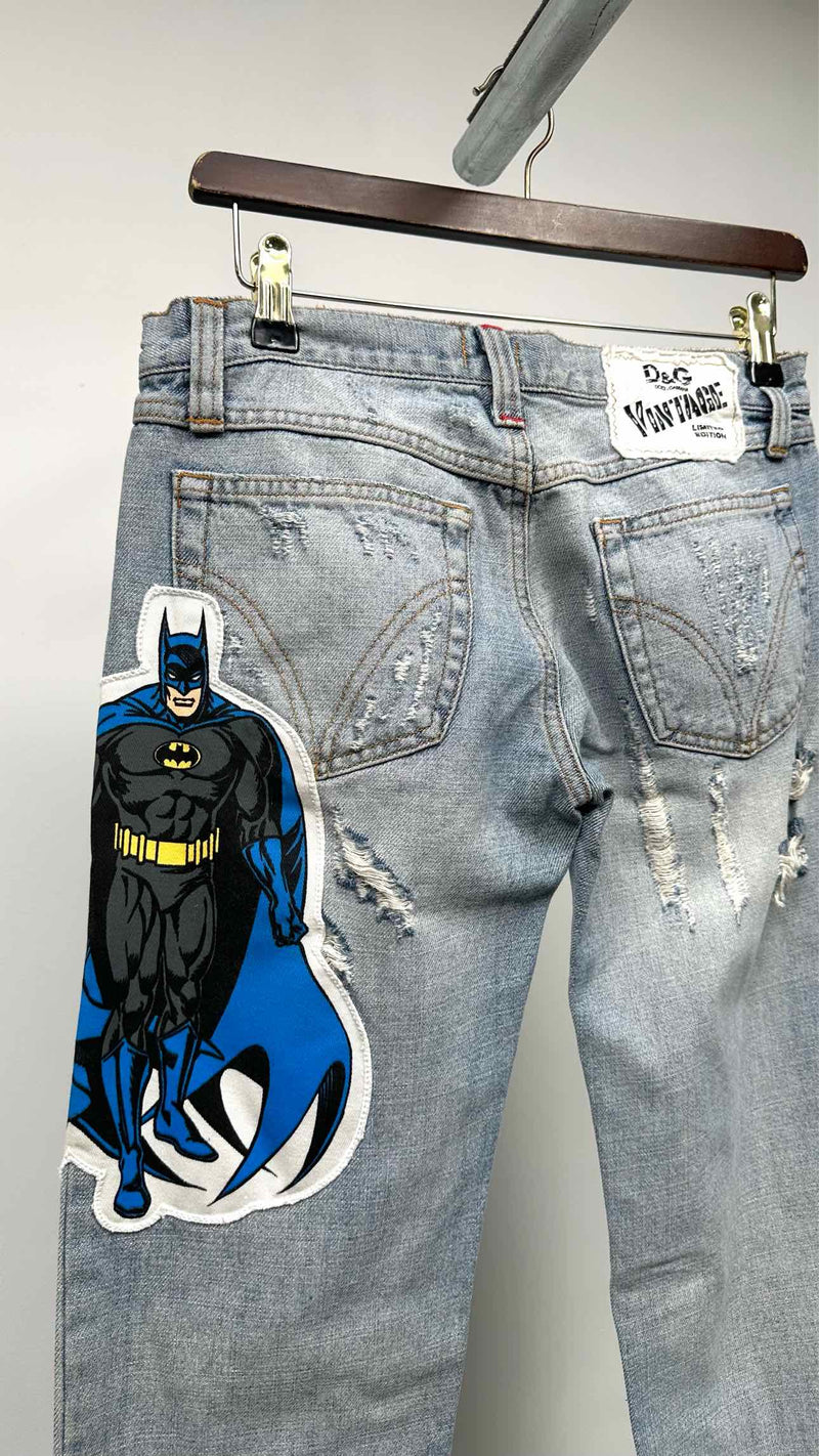 Dolce & Gabbana X DC Comics Distressed Badman Patch Jeans