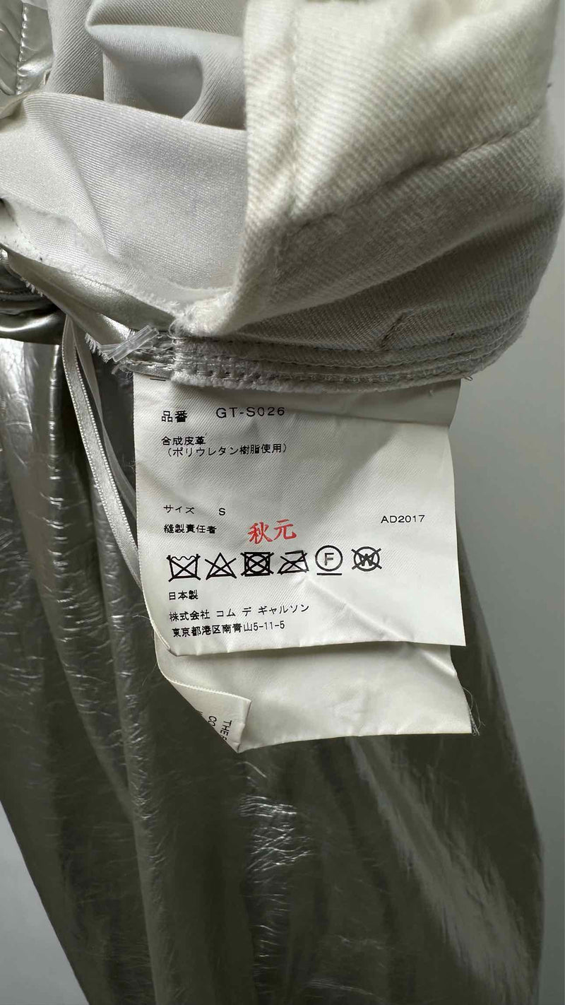 Comme Des Garcons Faux-Leather Pleated Wide Skirt