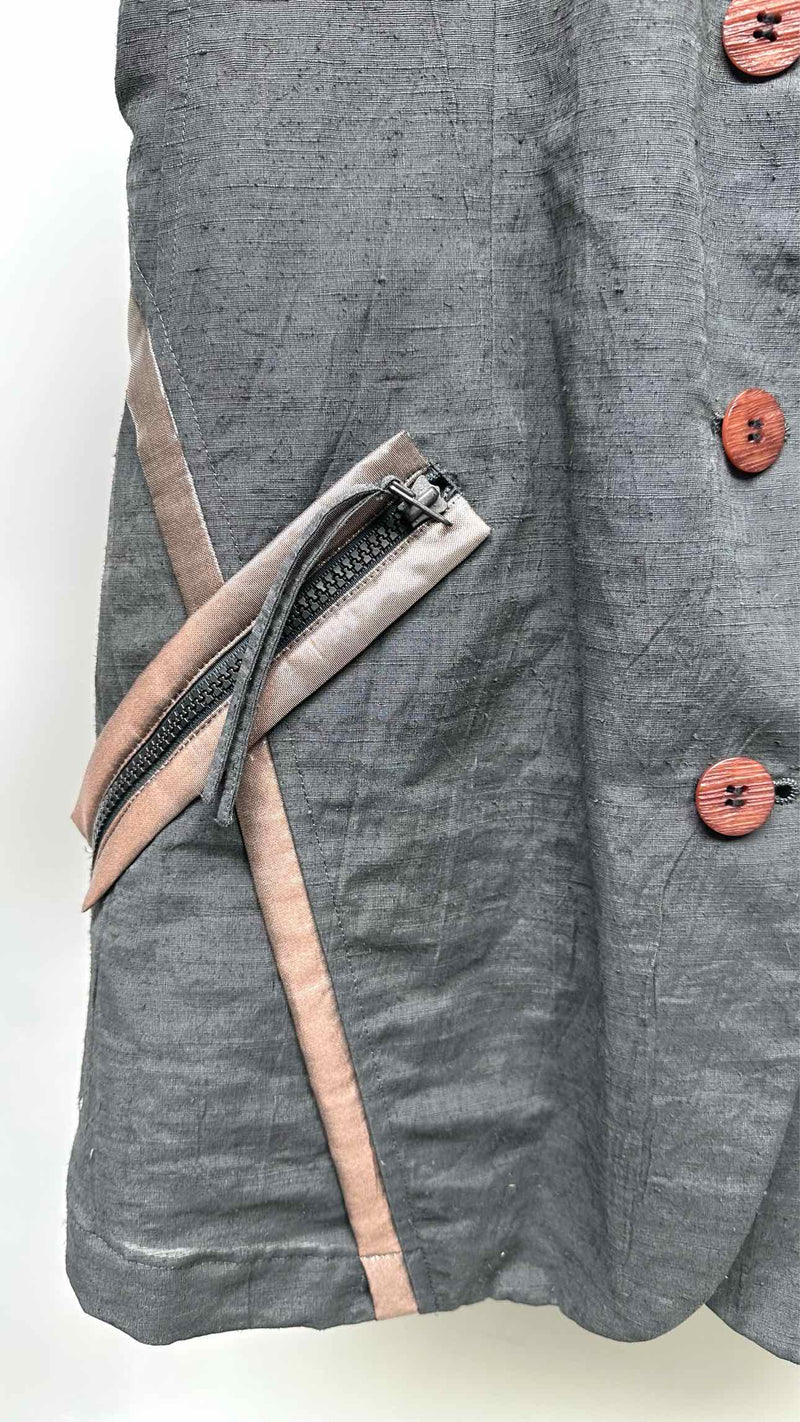 Issey Miyake Wrinkly Piping Detailed  Suits