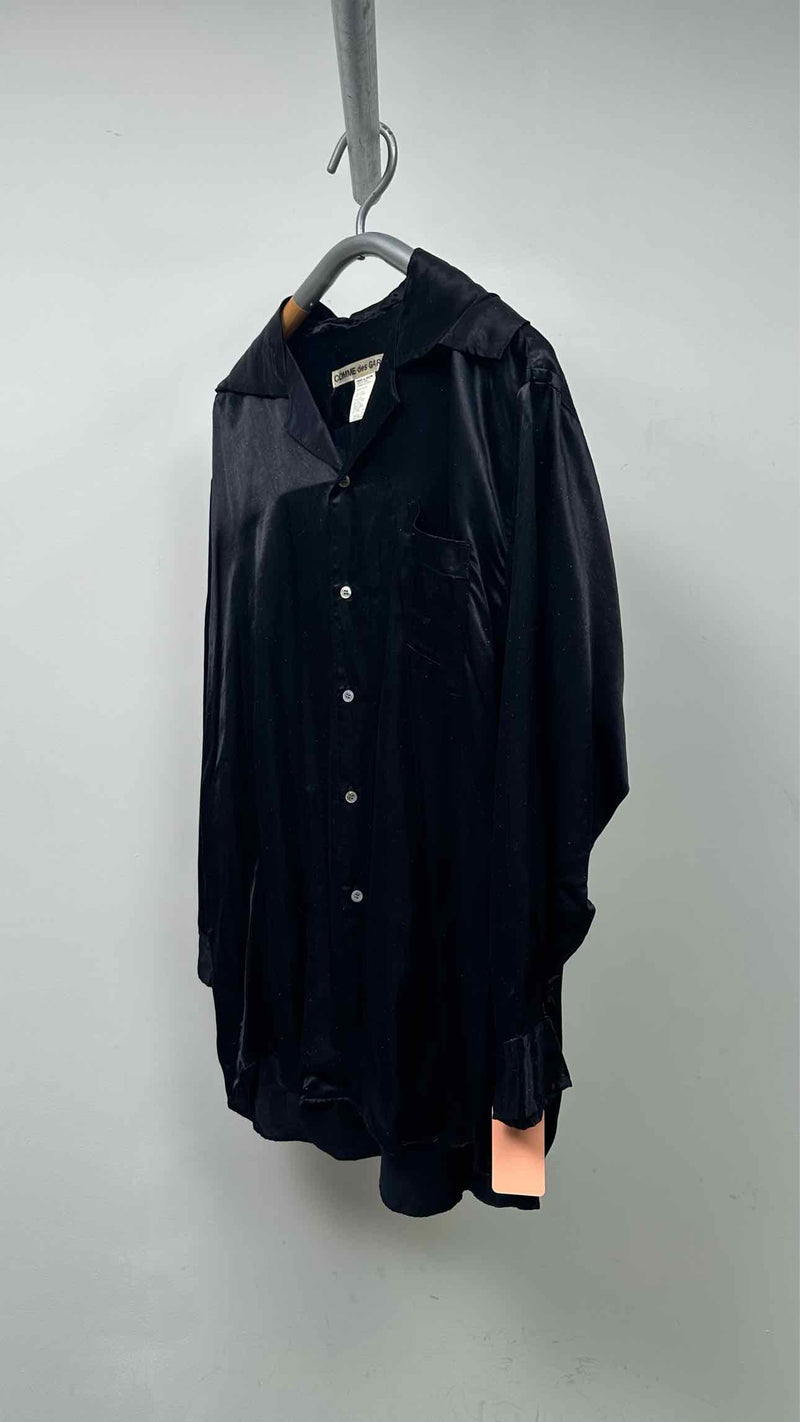 Comme Des Garcons Big-Collar Satin Long Shirt