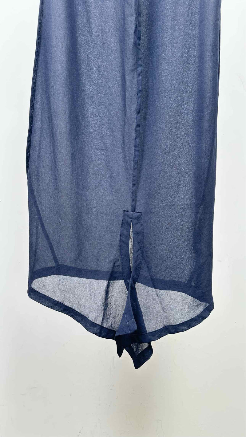 Black Comme Des Garçons Satin Sheer Double Layer Wrap Skirt
