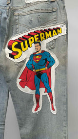 Dolce & Gabbana X DC Comics Distressed Superman Patch Jeans