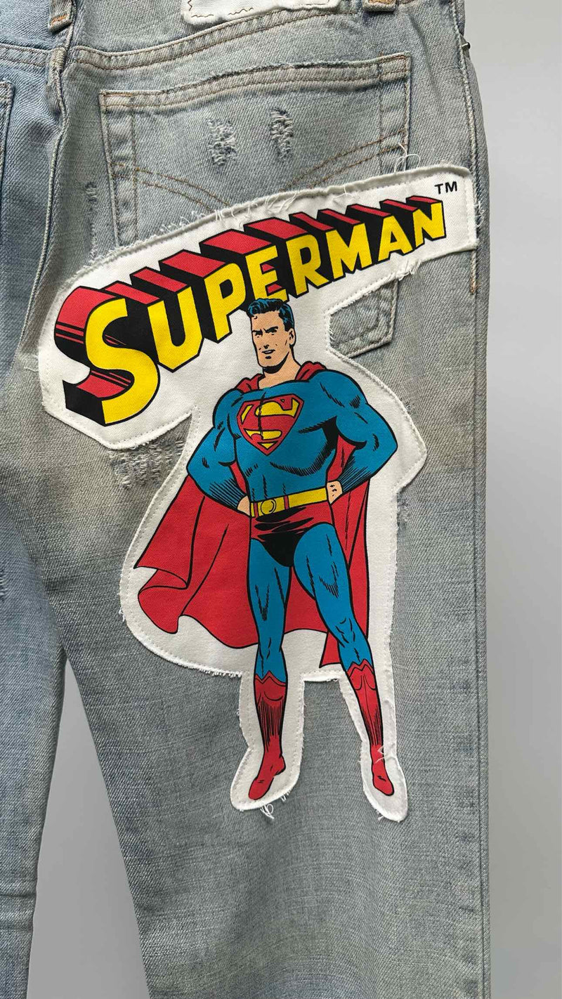 Dolce & Gabbana X DC Comics Distressed Superman Patch Jeans