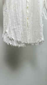 Saint Laurent S/S Raw-end Stripe Sheer Shirt
