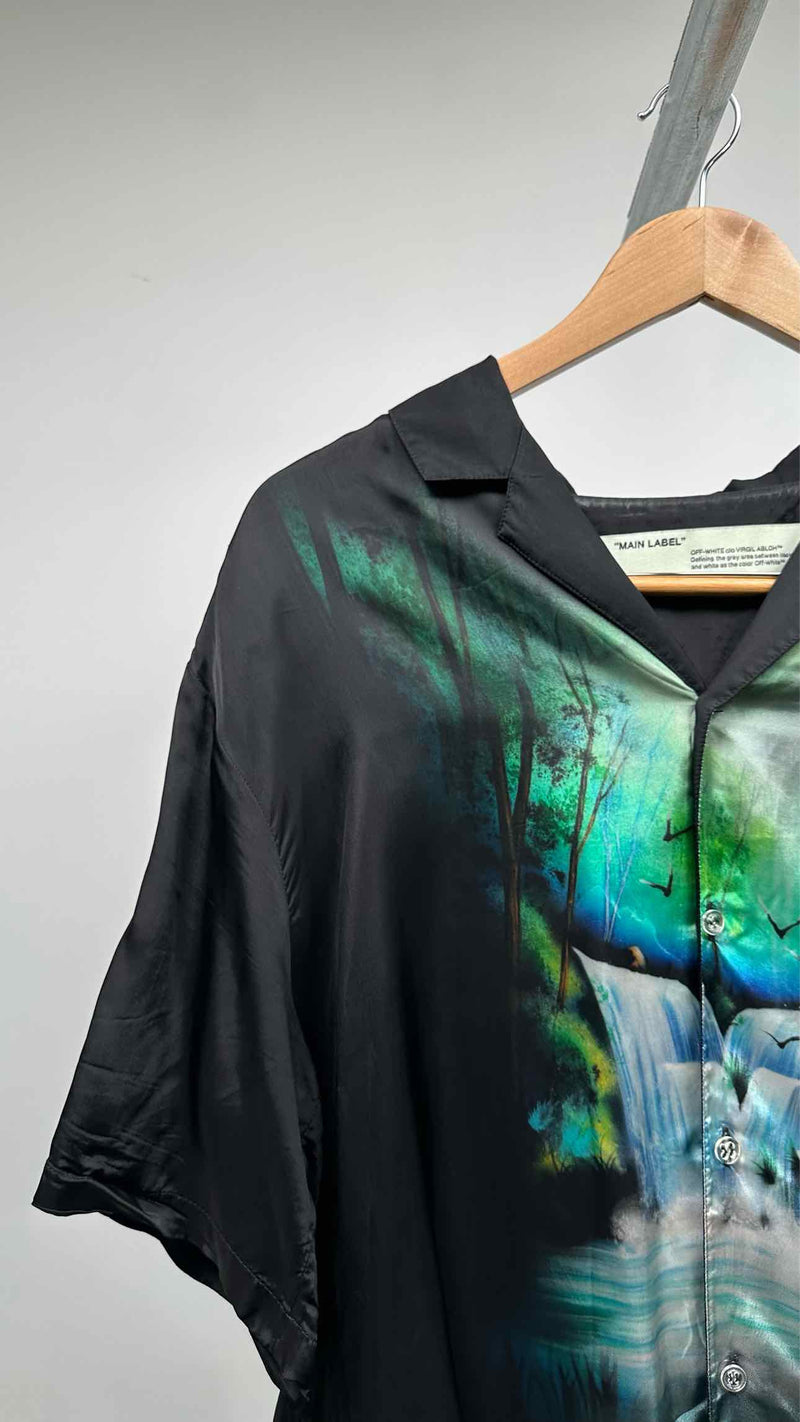 Off-White S/S Printed Satin Shirt