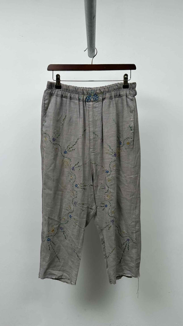By Walid Floral-embroidered Easy Pants