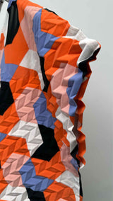 Issey Miyake S/S Asymmetrical Geometric Strech Pleats Top