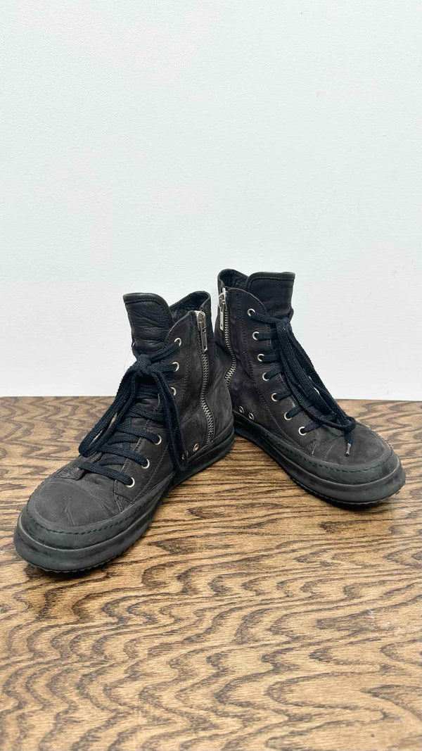 Rick Owens Agstreat Sole Leather High Sneakers