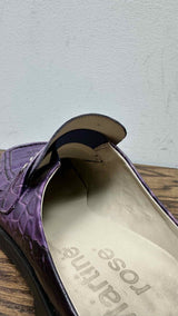 Martin Rose Embossed-leather Square-toe Mules