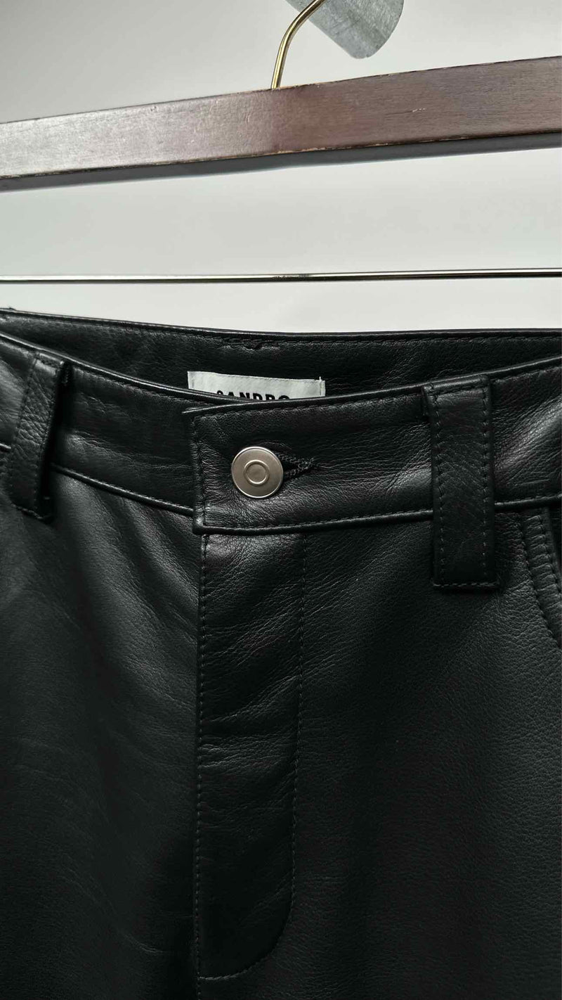 Sandro Leather Flare Pants