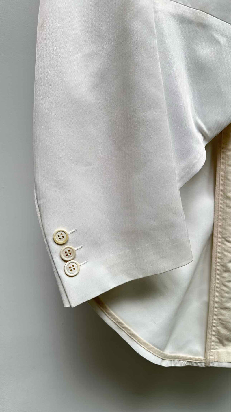 Comme Des Garcons Belt-datailed Tow-tone Tuxede Jacket