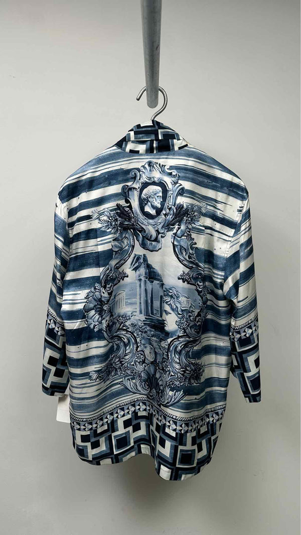Dolce & Gabbana Half-sleeve Front-tie Printed Shirt