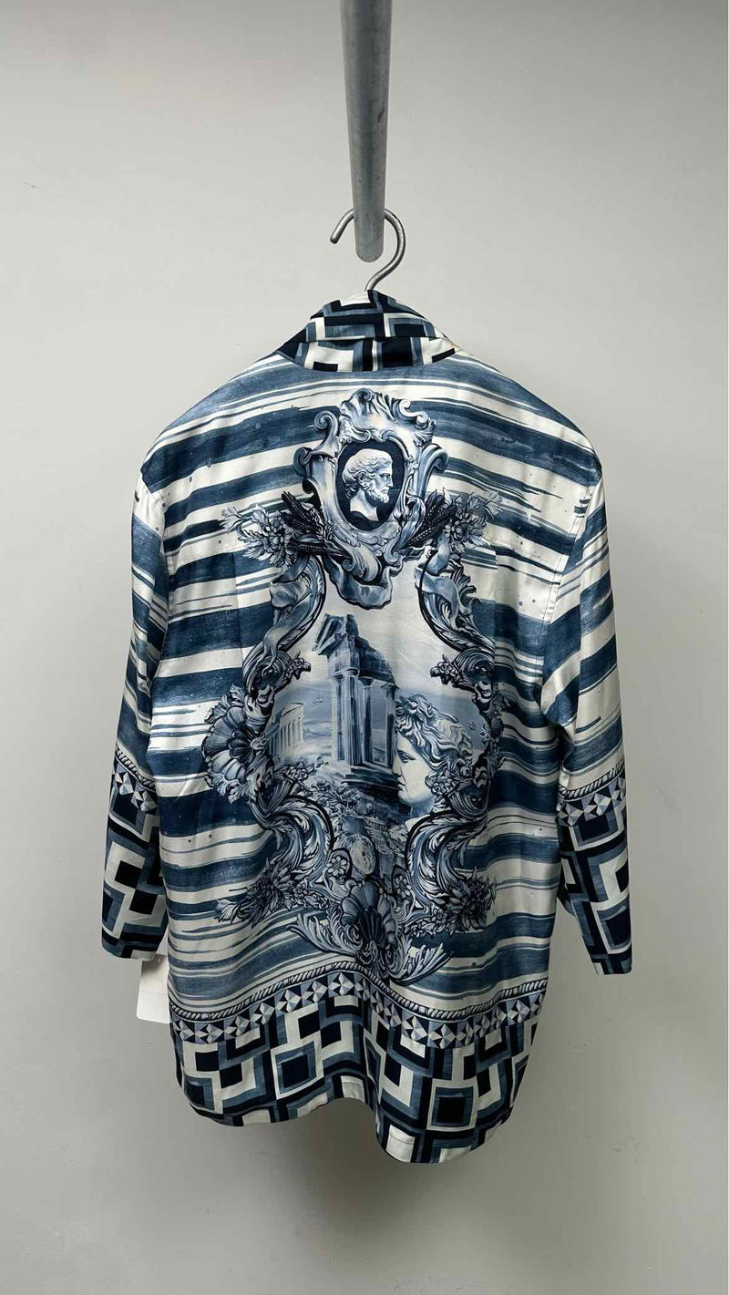 Dolce & Gabbana Half-sleeve Front-tie Printed Shirt