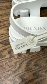 PRADA Soft Cage Blanco Sandals
