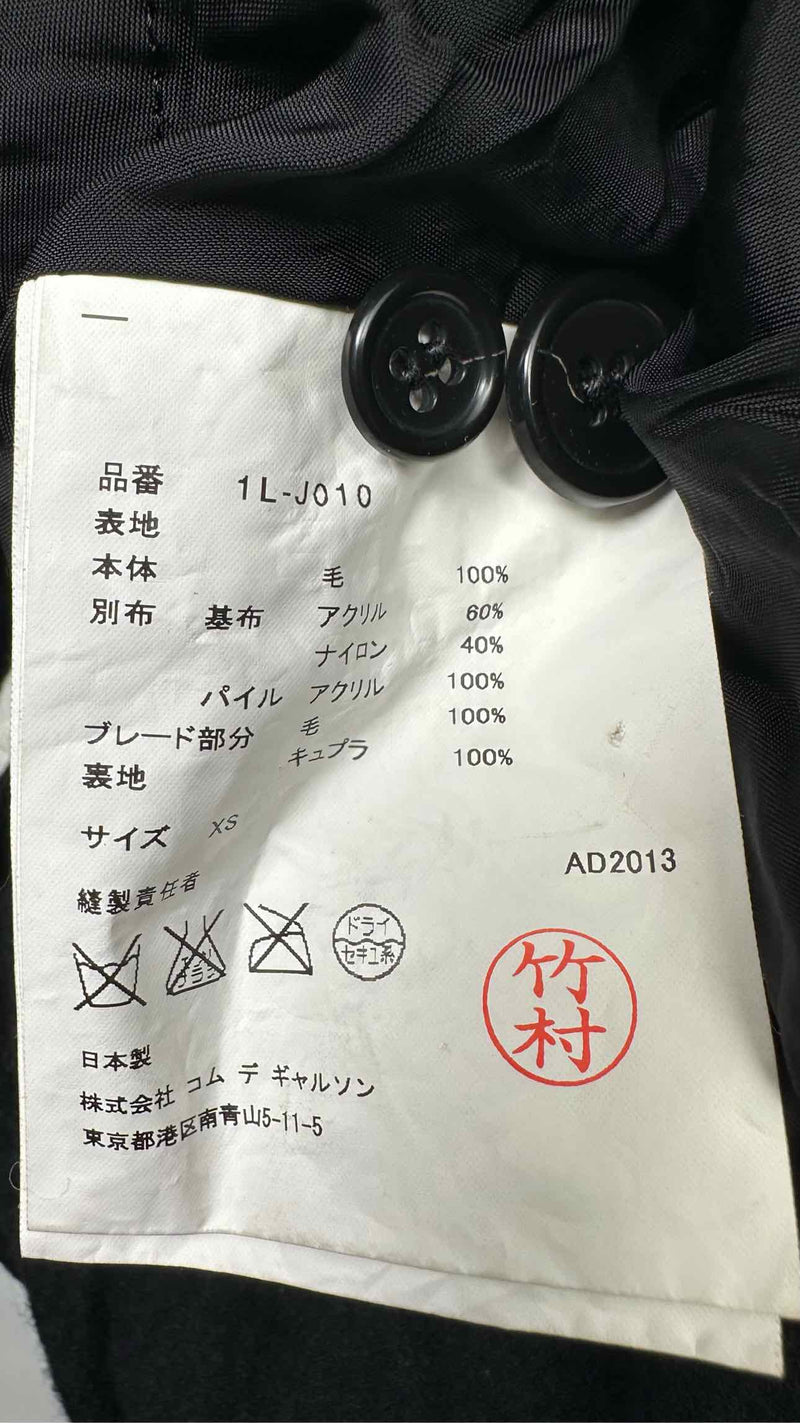 Black Comme Des Garçons Faux-Fur Wool Jacket