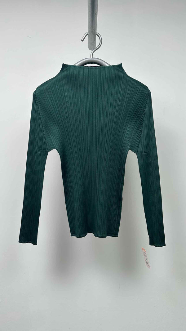 Pleats Please L/S High-neck Pleated Top