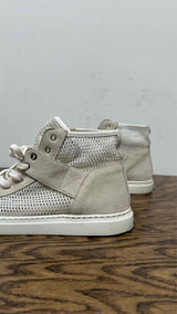 Chanel CC Logo Suede Mesh High-Top Sneakers