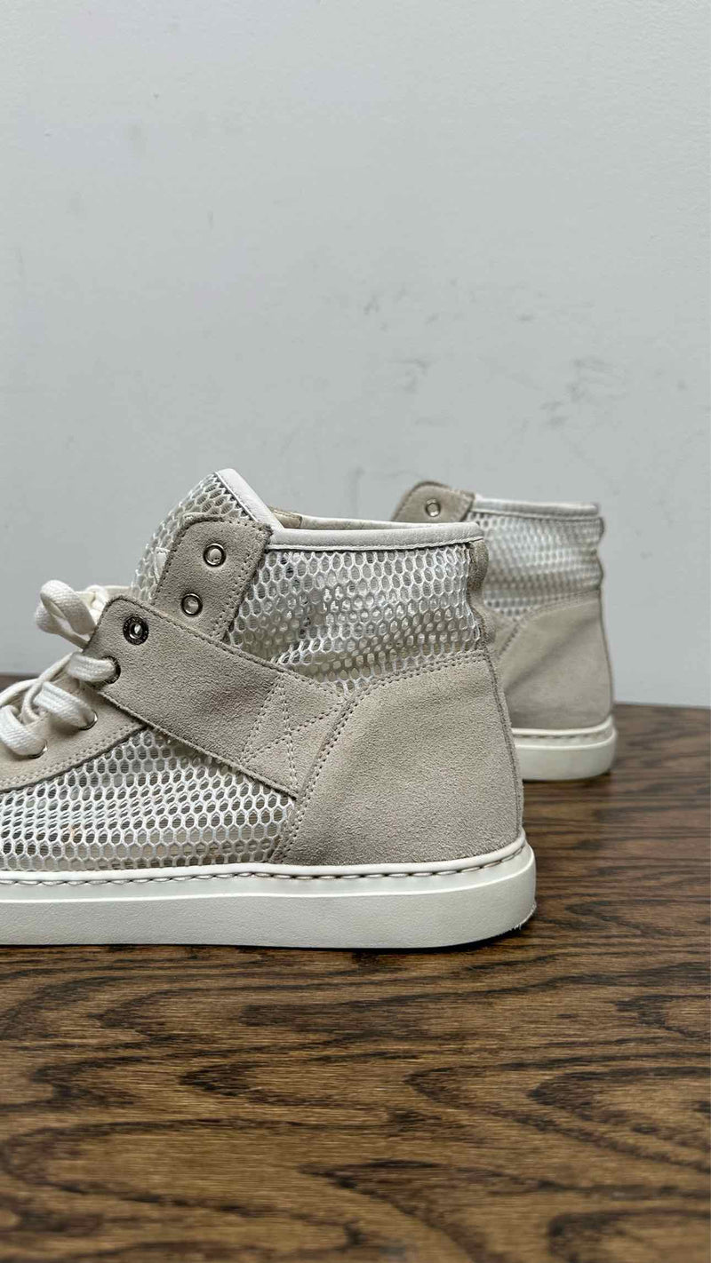 Chanel CC Logo Suede Mesh High-Top Sneakers