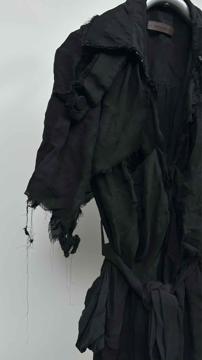 A Tentative Atelier S/S Satin Layered Raw-end Dress Coat