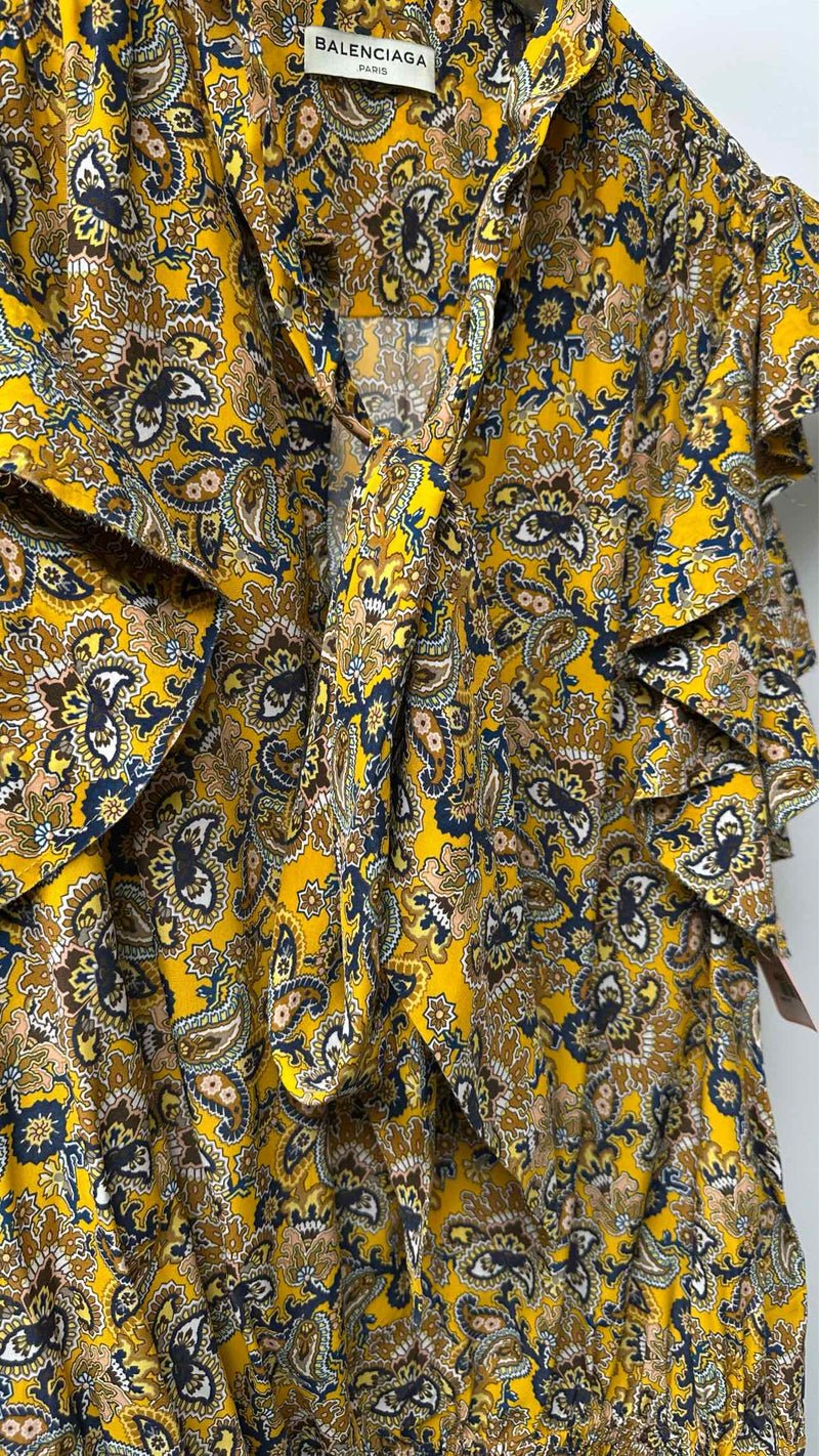 Balenciaga N/S Frill Paisley Blouse