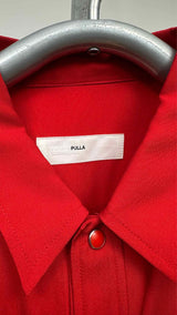 Toga Pulla S/S Faux-leather Fringed Western Shirt