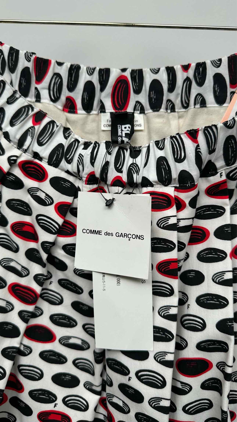 Black Comme Des Garçons Printed Pleated Easy Skirt