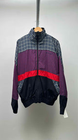 Balenciaga Plaid Color-Blocking Jacket
