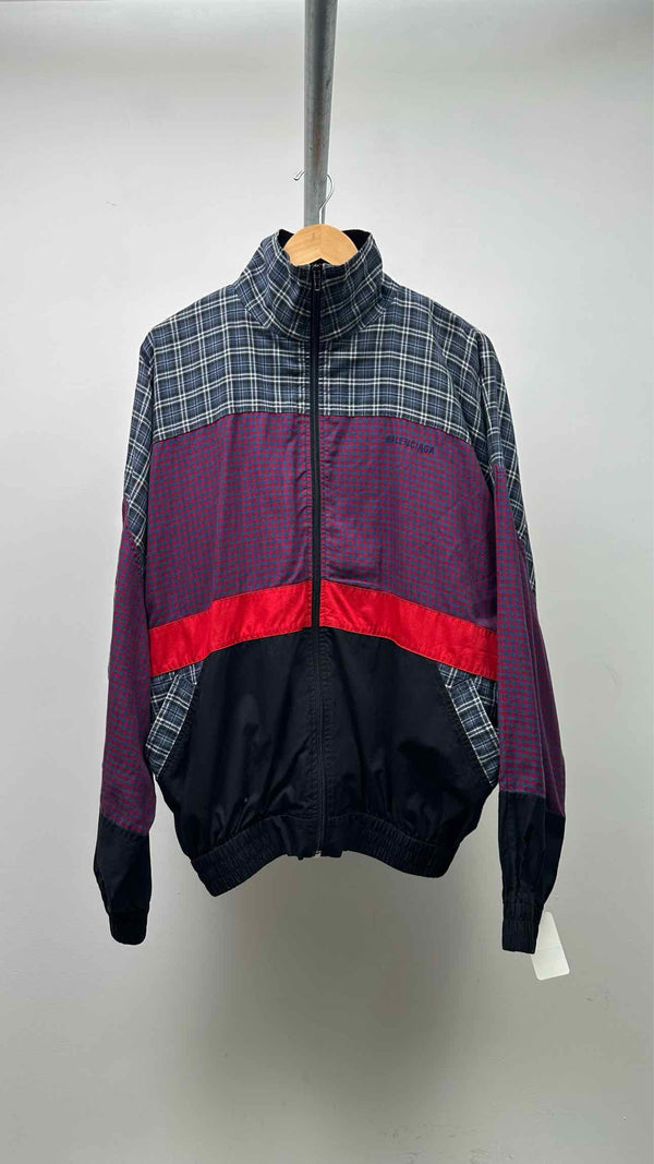 Balenciaga Plaid Color-Blocking Jacket