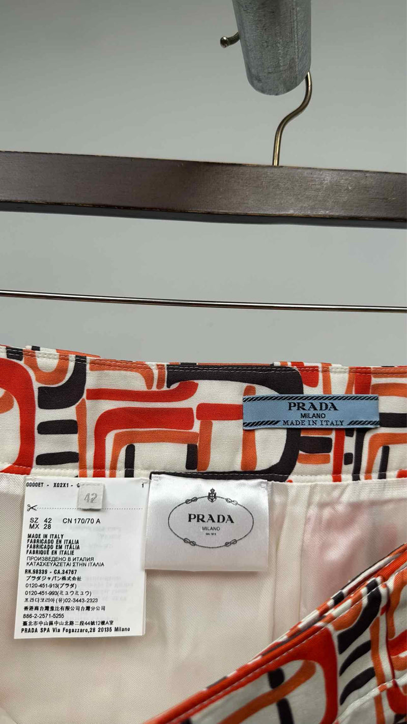 PRADA Geometric-print Wrap Skirt