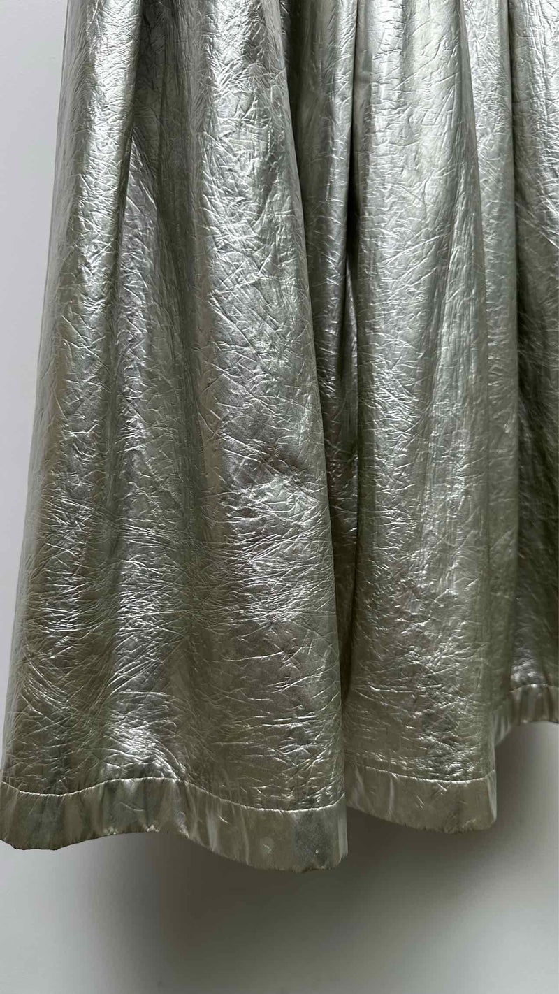 Comme Des Garcons Faux-Leather Pleated Wide Skirt