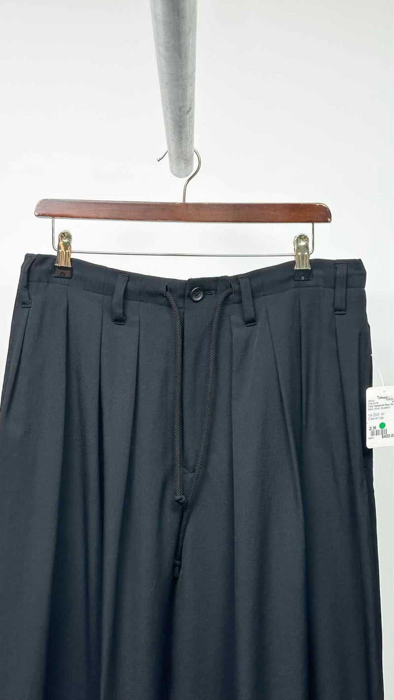 Yohji Yamamoto Pour Homme Cropped Pleated Balloon Wide Pants