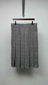 Comme des Garcons Black Houndstooth Pleated Long Skirt