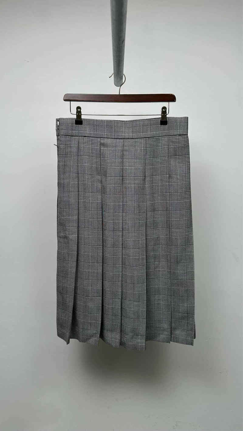 Comme des Garcons Black Houndstooth Pleated Long Skirt