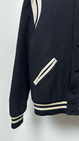 Saint Laurent Leather-trim Teddy Varsity Jacket