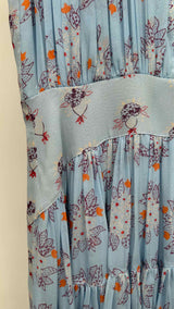 Chloé N/S Pleated Floral Silk Dress