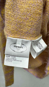 PRADA Geometric Mohair Oversized Knit Polo Sweater