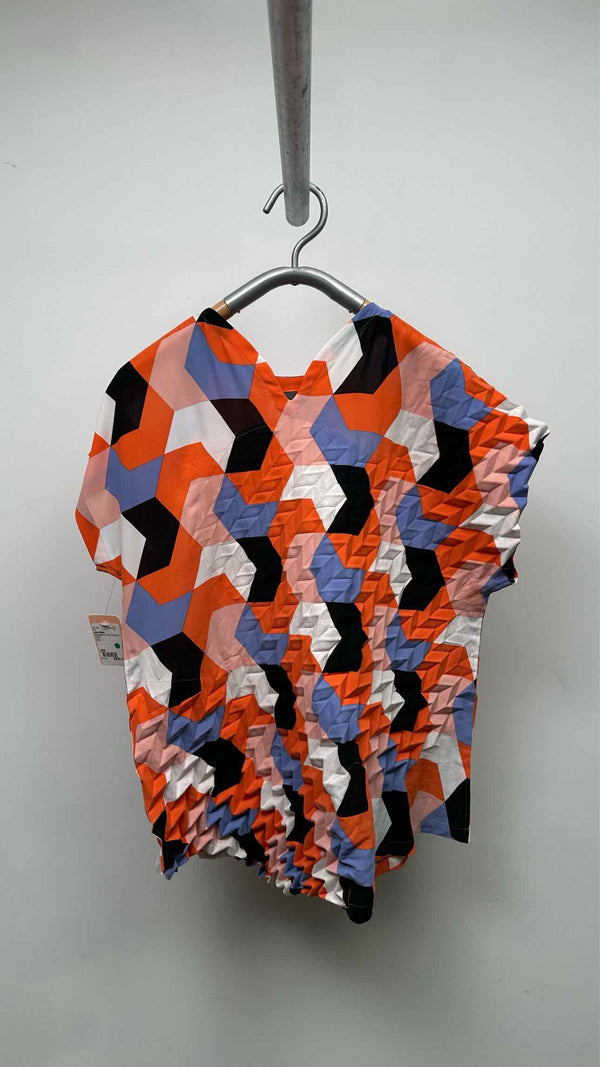 Issey Miyake S/S Asymmetrical Geometric Strech Pleats Top