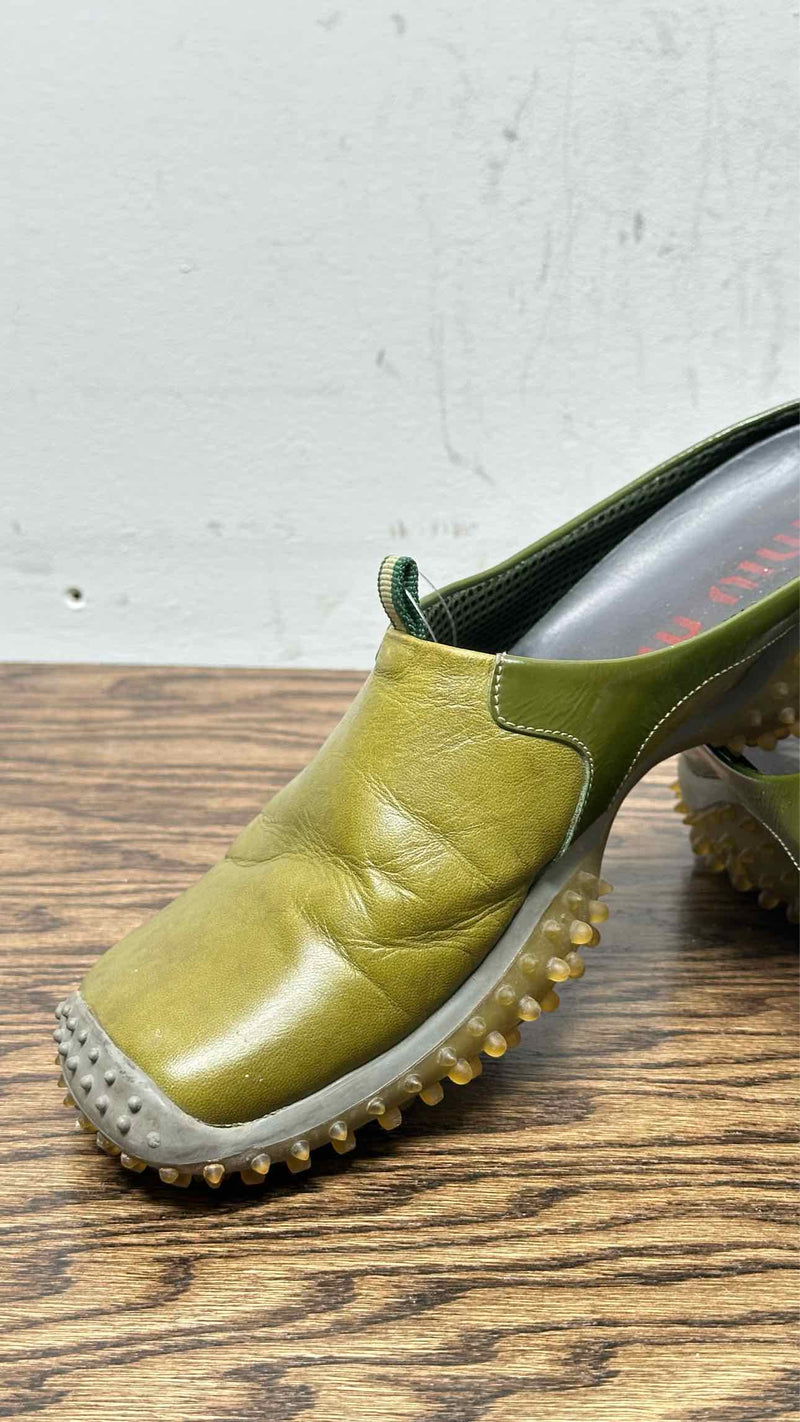 Miu Miu Bubble-sole Leather Mules
