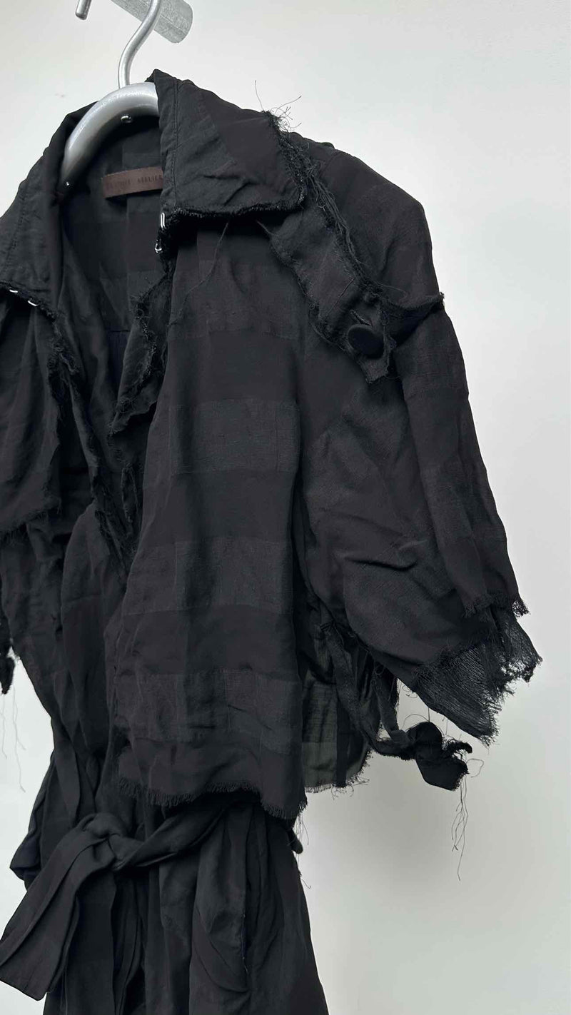 A Tentative Atelier S/S Satin Layered Raw-end Dress Coat