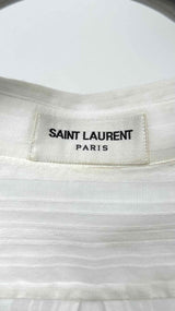 Saint Laurent S/S Raw-end Stripe Sheer Shirt