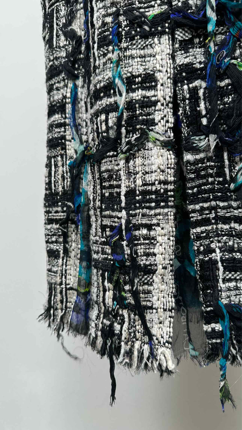 Chanel N/S Graffiti-mesh Tweed Hybrid Dress