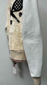 Thom Browne Karakul Letaher Varsity Jacket