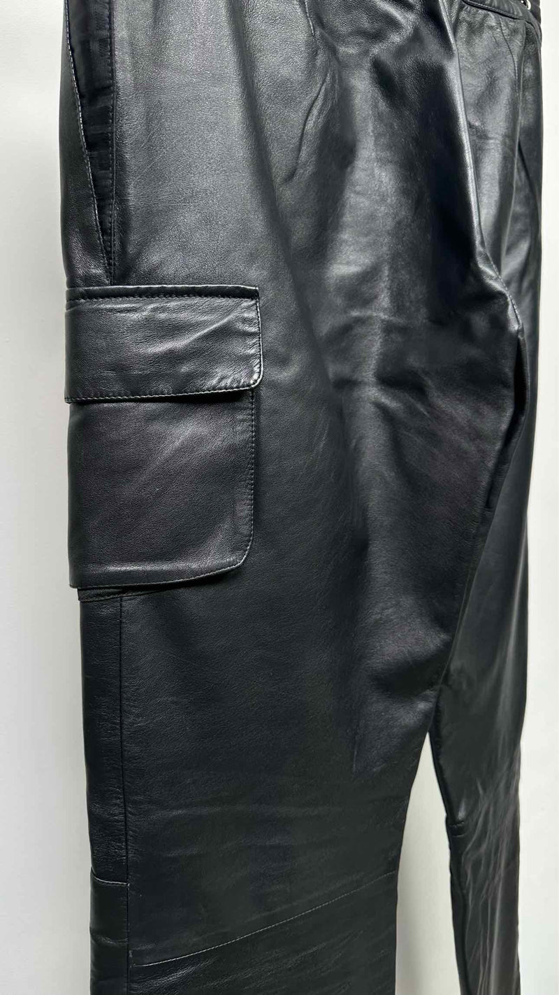 Fendi Drawsring Leather Cargo Pants
