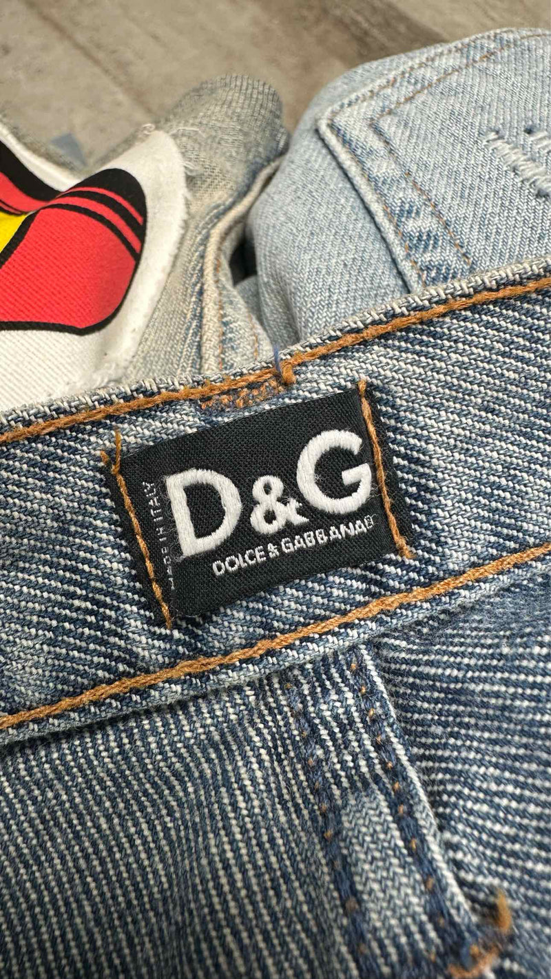 Dolce & Gabbana X DC Comics Distressed Superman Patch Jeans