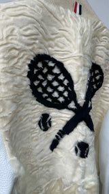 Thom Browne Karakul Letaher Varsity Jacket