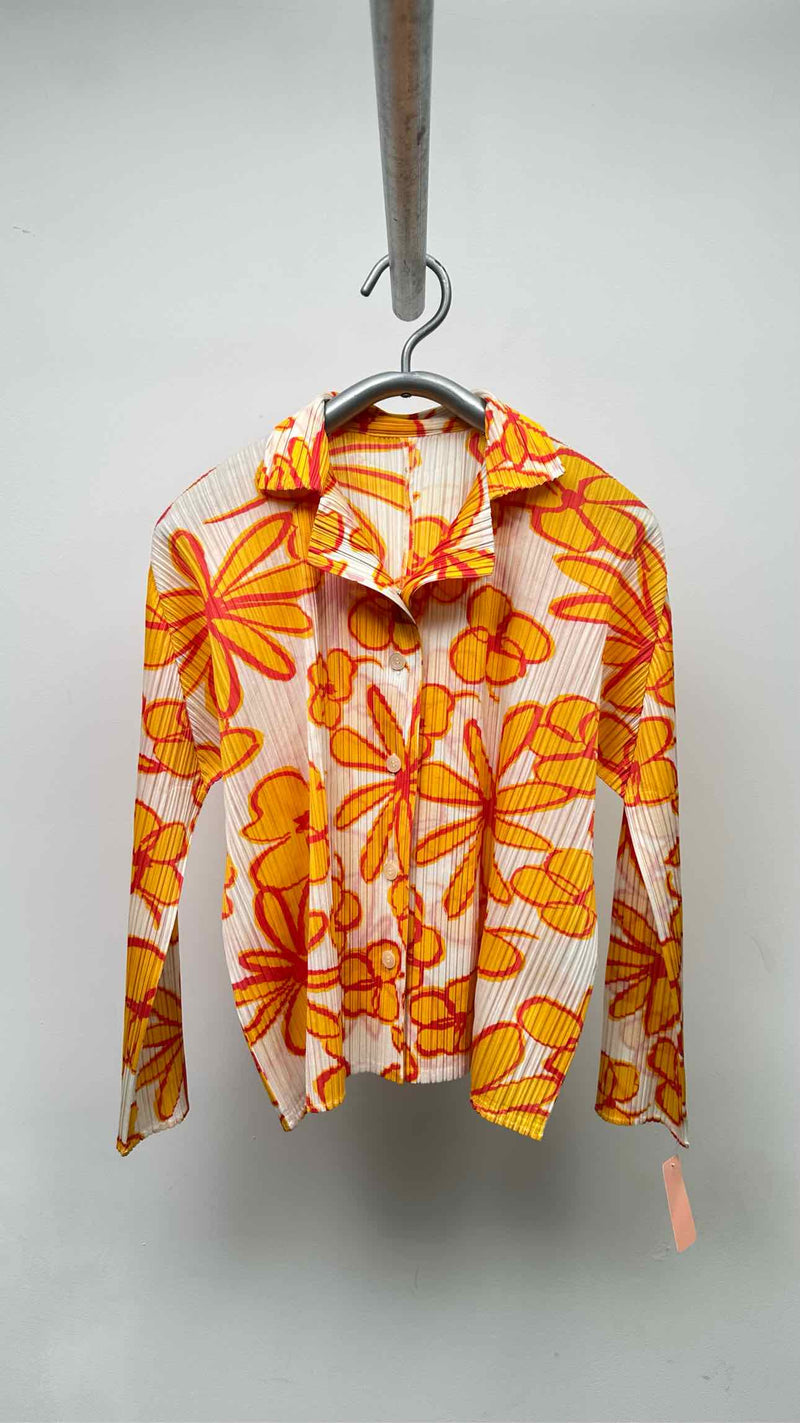 Pleats Please Floral Pleated  Shirt
