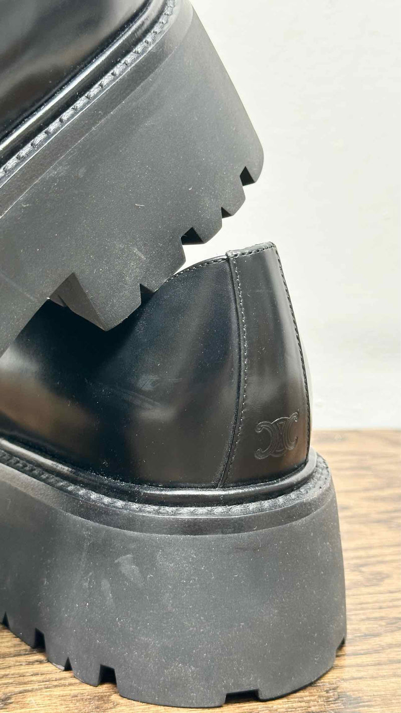 CELINE Triomphe Patent Leather Flats