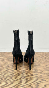 Alaia Suede Lazer-cut Heel Boots
