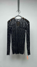Uma Wang L/S Stripe Mesh Top