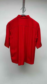 Toga Pulla S/S Faux-leather Fringed Western Shirt